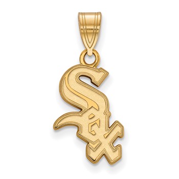 14k Gold Major League Baseball LogoArt Chicago White Sox Script Medium Pendant
