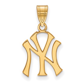 14k Gold Major League Baseball LogoArt New York Yankees N-Y Medium Pendant