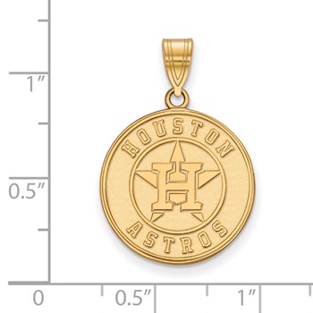 10k Gold Major League Baseball LogoArt Houston Astros Circle Large Pendant — alternate view