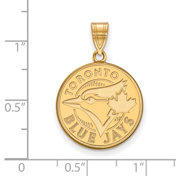10k Gold Major League Baseball LogoArt Toronto Blue Jays Large Disc Pendant — alternate view