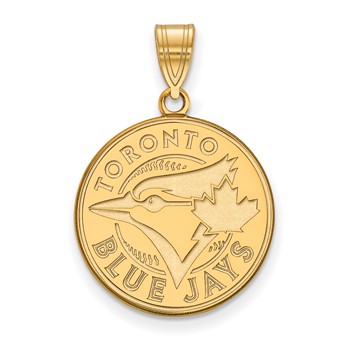 10k Gold Major League Baseball LogoArt Toronto Blue Jays Large Disc Pendant
