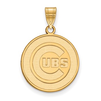 14k Gold Major League Baseball LogoArt Chicago Cubs Large Pendant