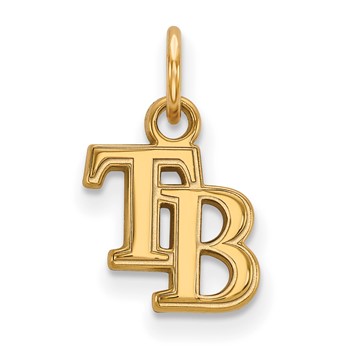 14k Gold Major League Baseball LogoArt Tampa Bay Rays Letters T-B Extra Small Pendant