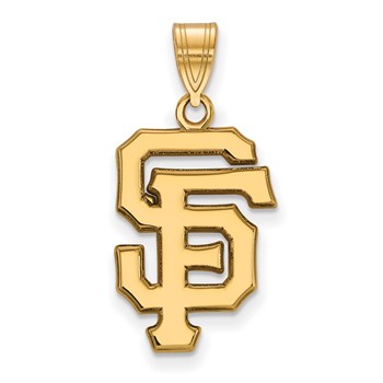 10k Gold Major League Baseball LogoArt San Francisco Giants Letters S-F Large Pendant