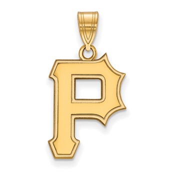 14k Gold Major League Baseball LogoArt Pittsburgh Pirates Letter P Large Pendant