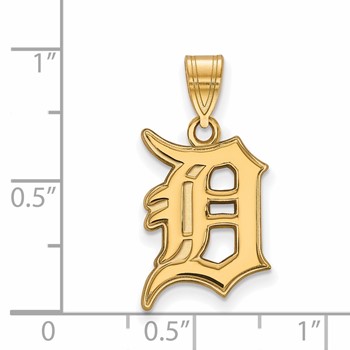 14k Gold Major League Baseball LogoArt Detroit Tigers Letter D Large Pendant — alternate view