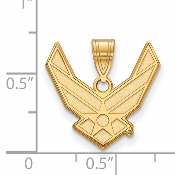 Sterling Silver Gold-plated LogoArt U.S. Air Force Large Pendant — alternate view