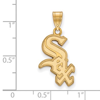 14k Gold Major League Baseball LogoArt Chicago White Sox Script Large Pendant — alternate view
