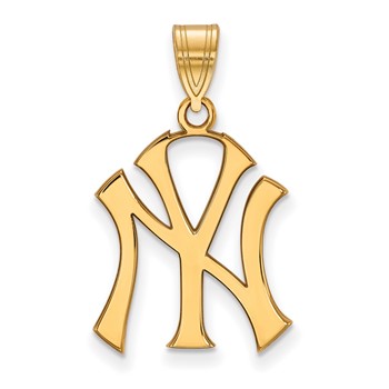 10k Gold Major League Baseball LogoArt New York Yankees N-Y Large Pendant