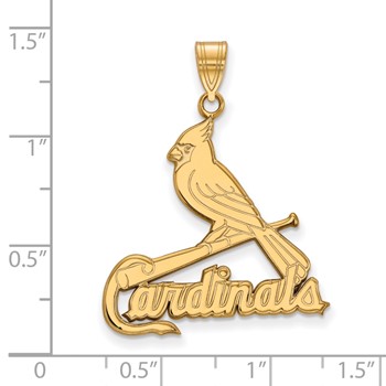 Sterling Silver Gold Plated Major League Baseball LogoArt St. Louis Cardinals Extra Large Pendant — alternate view