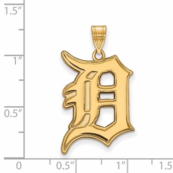 14k Gold Major League Baseball LogoArt Detroit Tigers Letter D Extra Large Pendant — alternate view