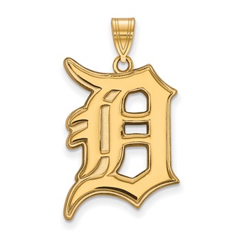 14k Gold Major League Baseball LogoArt Detroit Tigers Letter D Extra Large Pendant