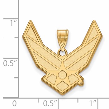 Sterling Silver Gold-plated LogoArt U.S. Air Force Extra Large Pendant — alternate view