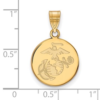 10ky Medium U.S. Marine Corps Disc Pendant — alternate view