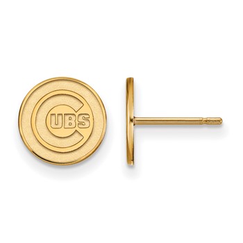 14k Gold Major League Baseball LogoArt Chicago Cubs Extra Small Post Earrings