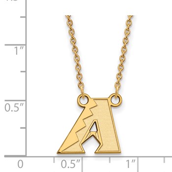 Sterling Silver Gold Plated Major League Baseball LogoArt Arizona Diamondbacks Necklace — alternate view