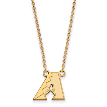 Sterling Silver Gold Plated Major League Baseball LogoArt Arizona Diamondbacks Necklace