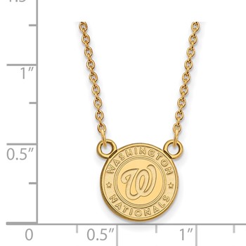 10k Gold Major League Baseball LogoArt Washington Nationals Small Pendant Necklace — alternate view