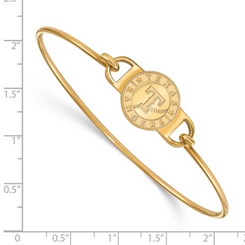 Sterling Silver Gold Plated Major League Baseball LogoArt Texas Rangers Wire Bangle — alternate view
