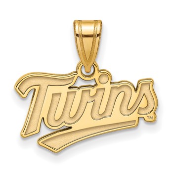 14k Gold Major League Baseball LogoArt Minnesota Twins T-C Small Pendant