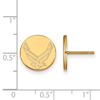Sterling Silver Gold-plated LogoArt U.S. Air Force Extra Small Post Earrings — alternate view