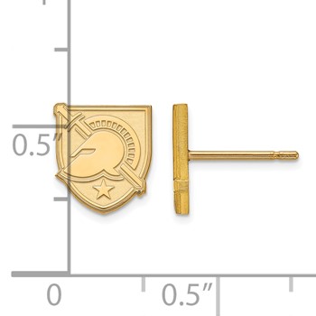 14k Gold LogoArt U.S. Military Academy Letter A Extra Small Post Earrings — alternate view