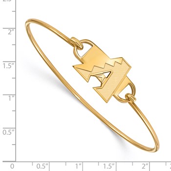 Sterling Silver Gold Plated Major League Baseball LogoArt Arizona Diamondbacks Wire Bangle — alternate view