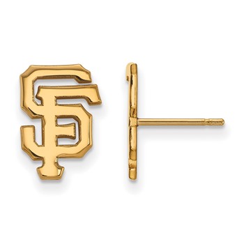 14k Gold Major League Baseball LogoArt San Francisco Giants Letters S-F Small Post Earrings