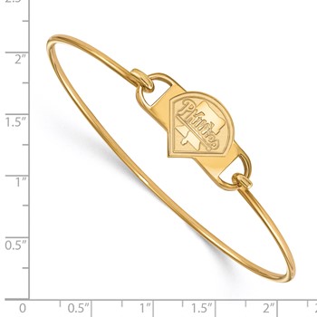 Sterling Silver Gold Plated Major League Baseball LogoArt Philadelphia Phillies Wire Bangle — alternate view