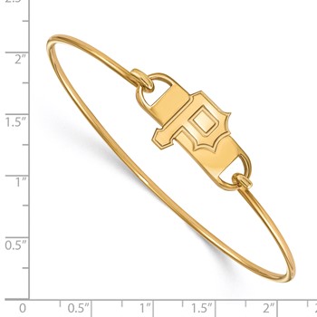 Sterling Silver Gold Plated Major League Baseball LogoArt Pittsburgh Pirates P Wire Bangle — alternate view