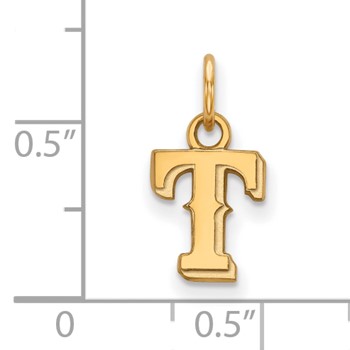 10k Gold Major League Baseball LogoArt Texas Rangers Letter T Extra Small Pendant — alternate view