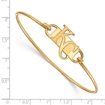 Sterling Silver Gold Plated Major League Baseball LogoArt Kansas City Royals Wire Bangle — alternate view