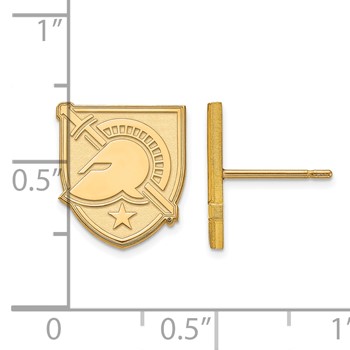 Sterling Silver Gold-plated LogoArt U.S. Military Academy Letter A Small Post Earrings — alternate view