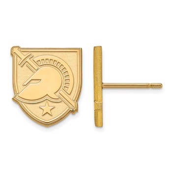 Sterling Silver Gold-plated LogoArt U.S. Military Academy Letter A Small Post Earrings