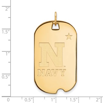 10k Gold LogoArt US Naval Academy Large Dog Tag Pendant — alternate view