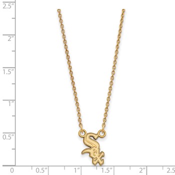 10k Gold Major League Baseball LogoArt Chicago White Sox Small Pendant Necklace — alternate view