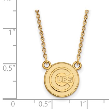 10k Gold Major League Baseball LogoArt Chicago Cubs Small Pendant Necklace — alternate view