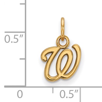 10k Gold Major League Baseball LogoArt Washington Nationals Letter W Extra Small Pendant — alternate view