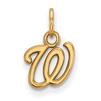 10k Gold Major League Baseball LogoArt Washington Nationals Letter W Extra Small Pendant