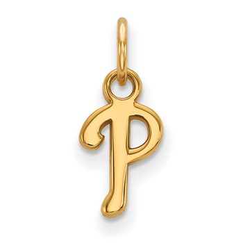 10k Gold Major League Baseball LogoArt Philadelphia Phillies Letter P Extra Small Pendant