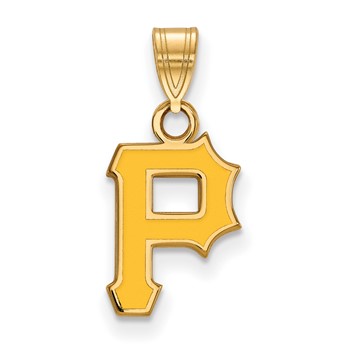Sterling Silver Gold Plated Major League Baseball LogoArt Pittsburgh Pirates P Enamel Pendant