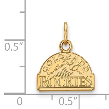 Sterling Silver Gold Plated Major League Baseball LogoArt Colorado Rockies Extra Small Pendant — alternate view