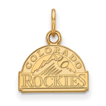 Sterling Silver Gold Plated Major League Baseball LogoArt Colorado Rockies Extra Small Pendant