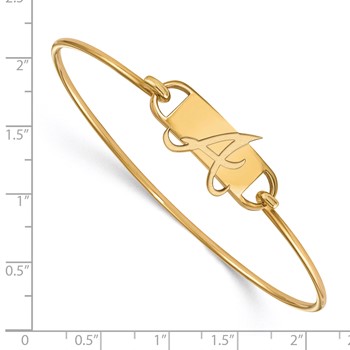 Sterling Silver Gold Plated Major League Baseball LogoArt Atlanta Braves Wire Bangle — alternate view