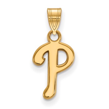 10k Gold Major League Baseball LogoArt Philadelphia Phillies Letter P Small Pendant