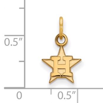 10k Gold Major League Baseball LogoArt Houston Astros Letter H Star Extra Small Pendant — alternate view