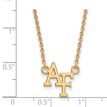 10k Gold LogoArt United States Air Force Academy A-F Small Pendant 18 inch Necklace — alternate view