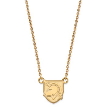 14k Gold LogoArt U.S. Military Academy Letter A Small Pendant 18 inch Necklace — alternate view