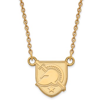 14k Gold LogoArt U.S. Military Academy Letter A Small Pendant 18 inch Necklace