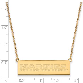 10ky U.S. Marine Corps The Few. The Proud. Bar Necklace — alternate view